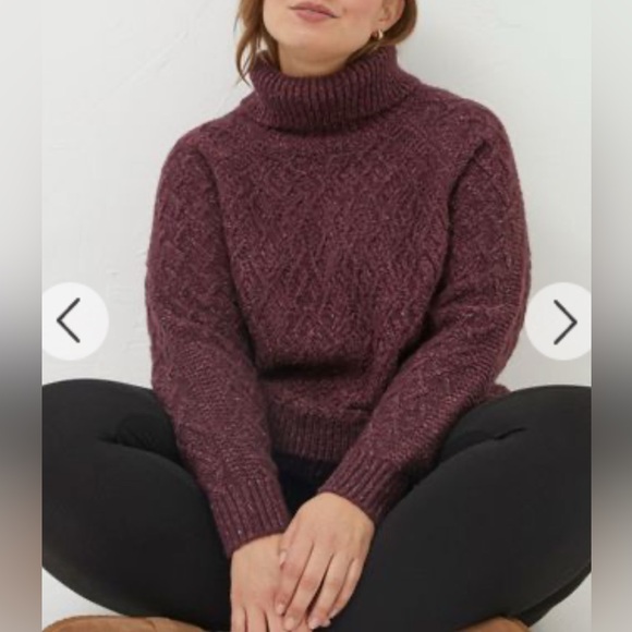NWT - Fat Face Women’s Turtleneck Cable Knit Sweater - US 8/M - Picture 3 of 14